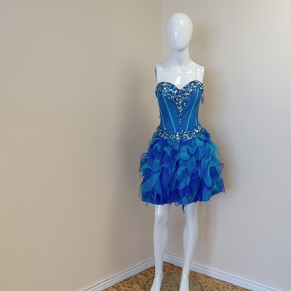 Hannah S Vibrant Blue Dress Size 10